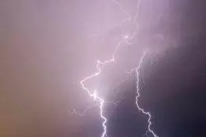 lightning overhead during a severe storm in Denver