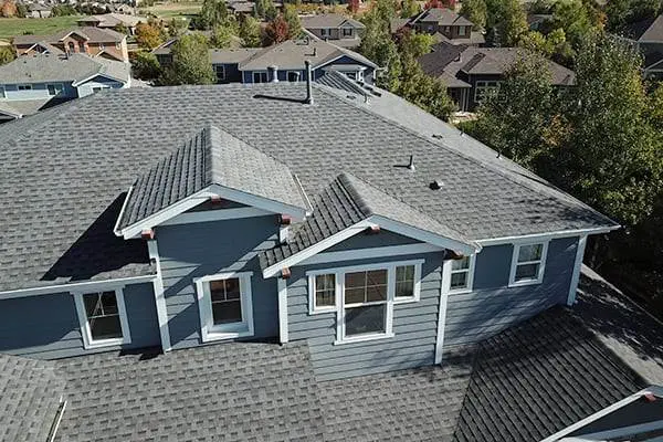 Gaf Armorshield II impact resistant shingles in pewter gray.