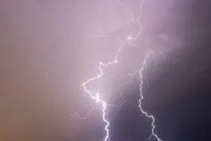 lightning overhead during a severe storm in Denver